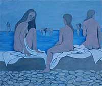 "Bagnanti" olio - 109x130 - anno 1998 